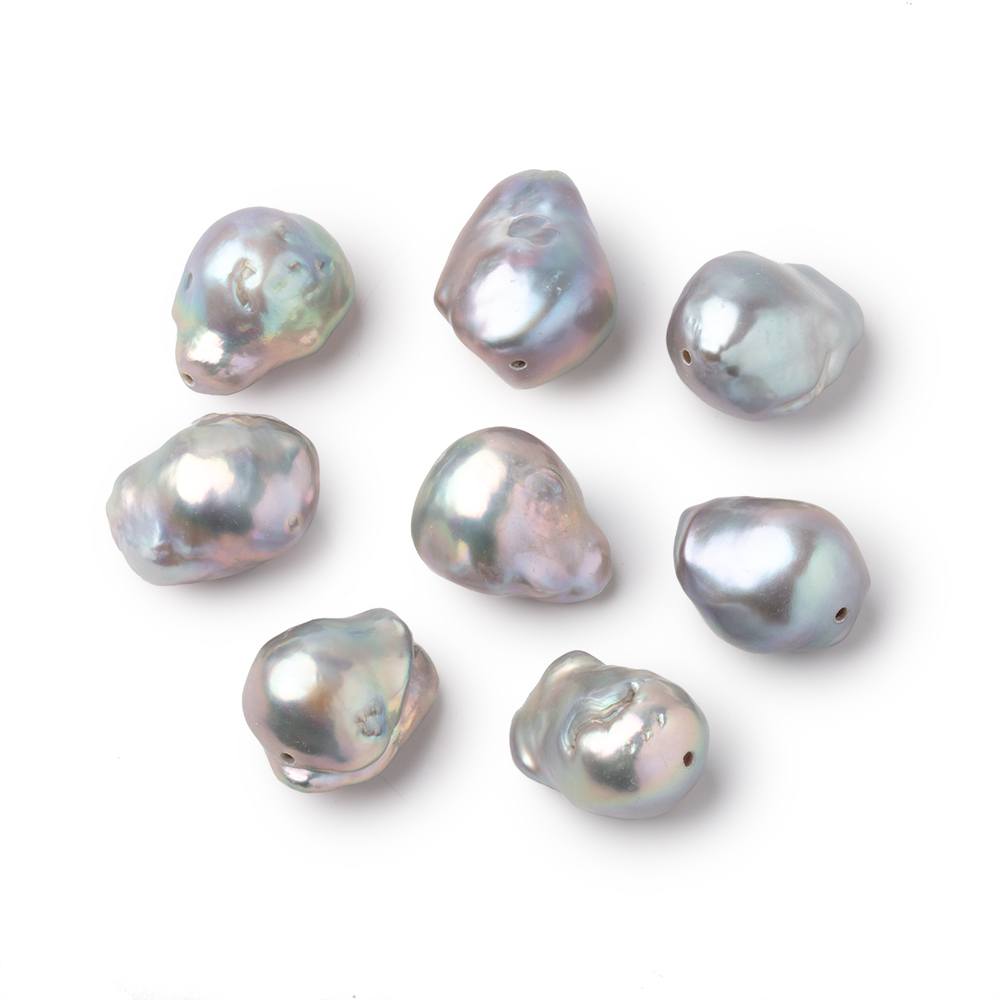 13.5-14.5mm Silver Ultra Baroque Focal Beads 1 piece - Beadsofcambay.com