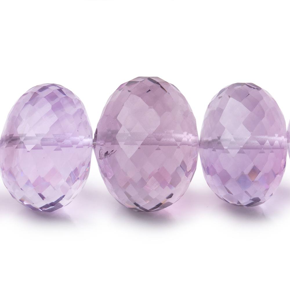 13.5-16.5mm Pink Amethyst Faceted Rondelle Beads 16 inch 39 pieces AAA - Beadsofcambay.com