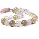 13.5-18mm Multi Gemstone German Faceted Round beads 16 inch 27 pieces AA - Beadsofcambay.com
