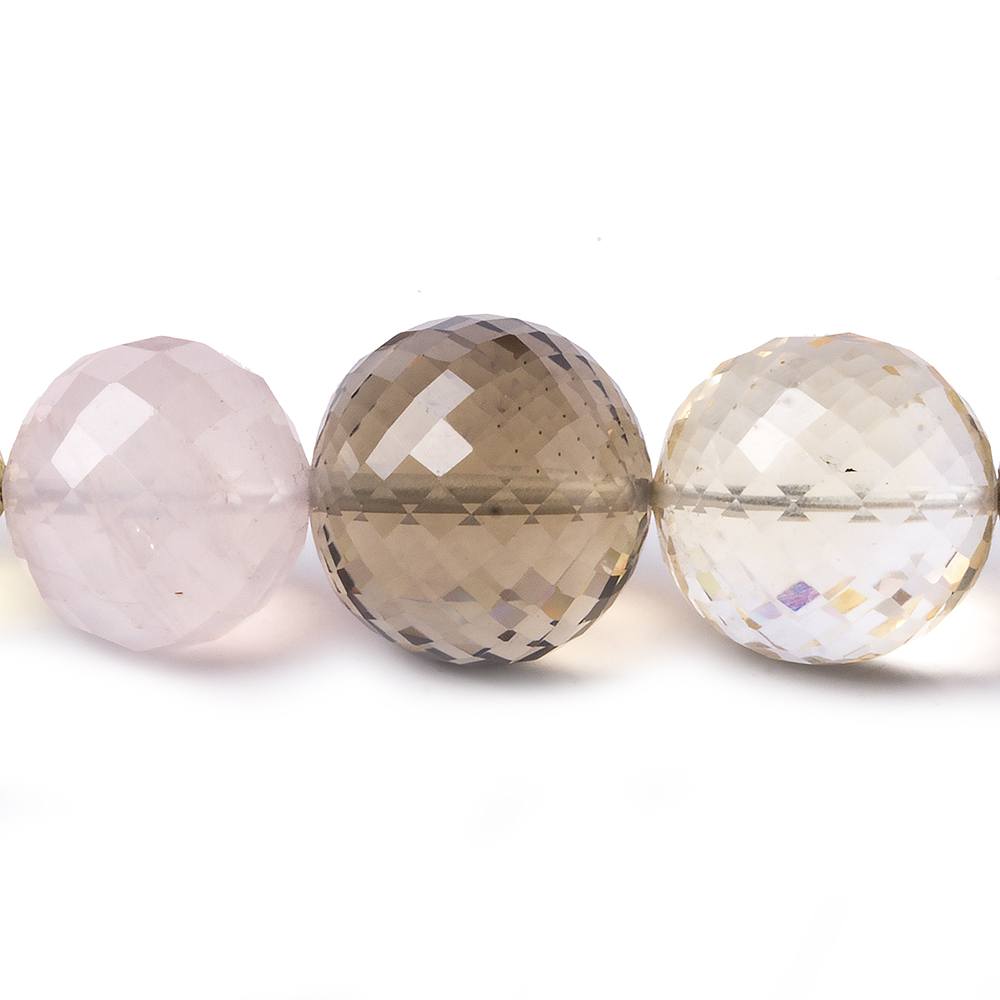 13.5-18mm Multi Gemstone German Faceted Round beads 16 inch 27 pieces AA - Beadsofcambay.com