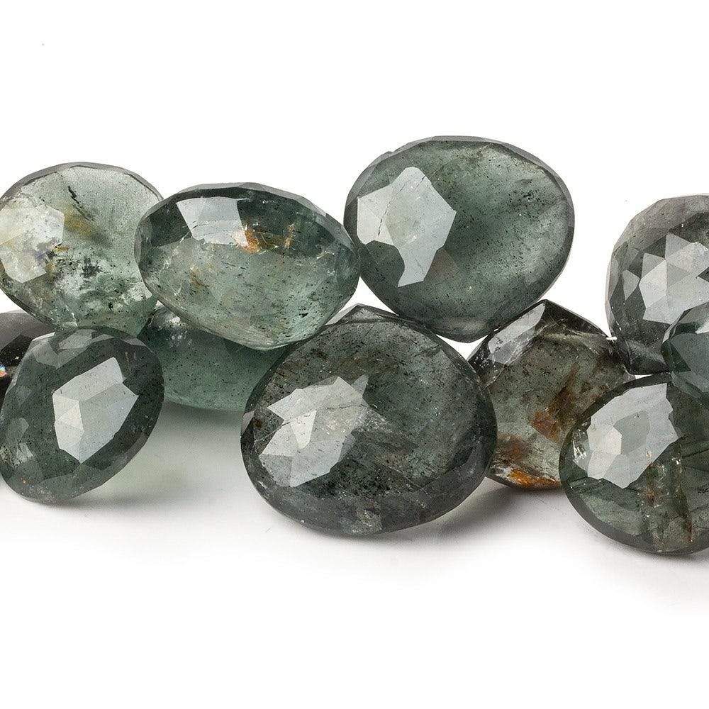 13.5-19mm Moss Aquamarine Faceted Heart Beads 8.5 inch 30 beads - Beadsofcambay.com