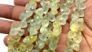 Prehnite top drilled trillion beads