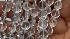 Crystal Quartz faceted coin beads