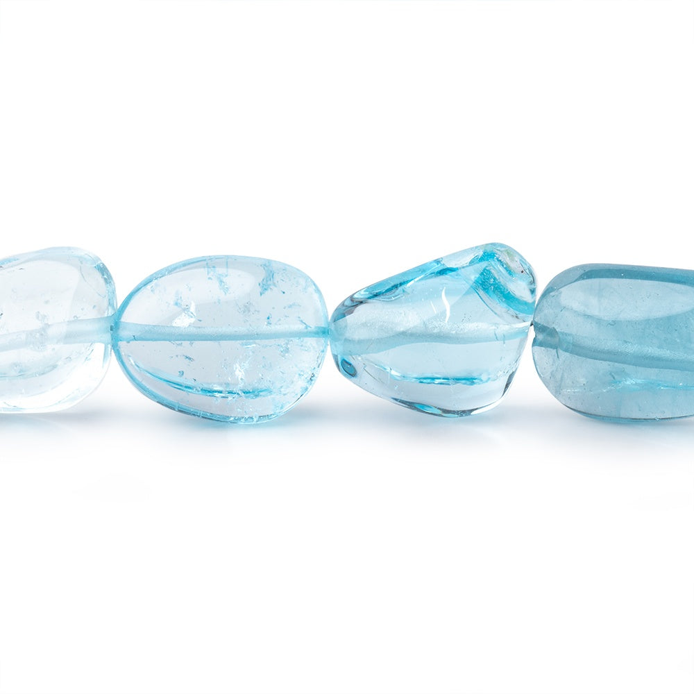 11x9x9-18x11x7mm Natural & Swiss Blue Topaz Plain Nugget Beads 16 inch 29 pcs - BeadsofCambay.com