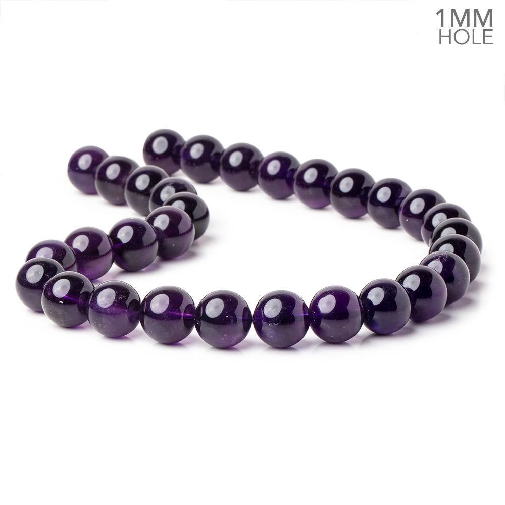 13.5mm Amethyst Plain Round Beads 15.75 inch 29 pieces AAA 1mm Hole - Beadsofcambay.com
