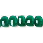 13.5x10.5mm Green Onyx side drilled Faceted Cushion Beads 7 inch 17 pieces - Beadsofcambay.com
