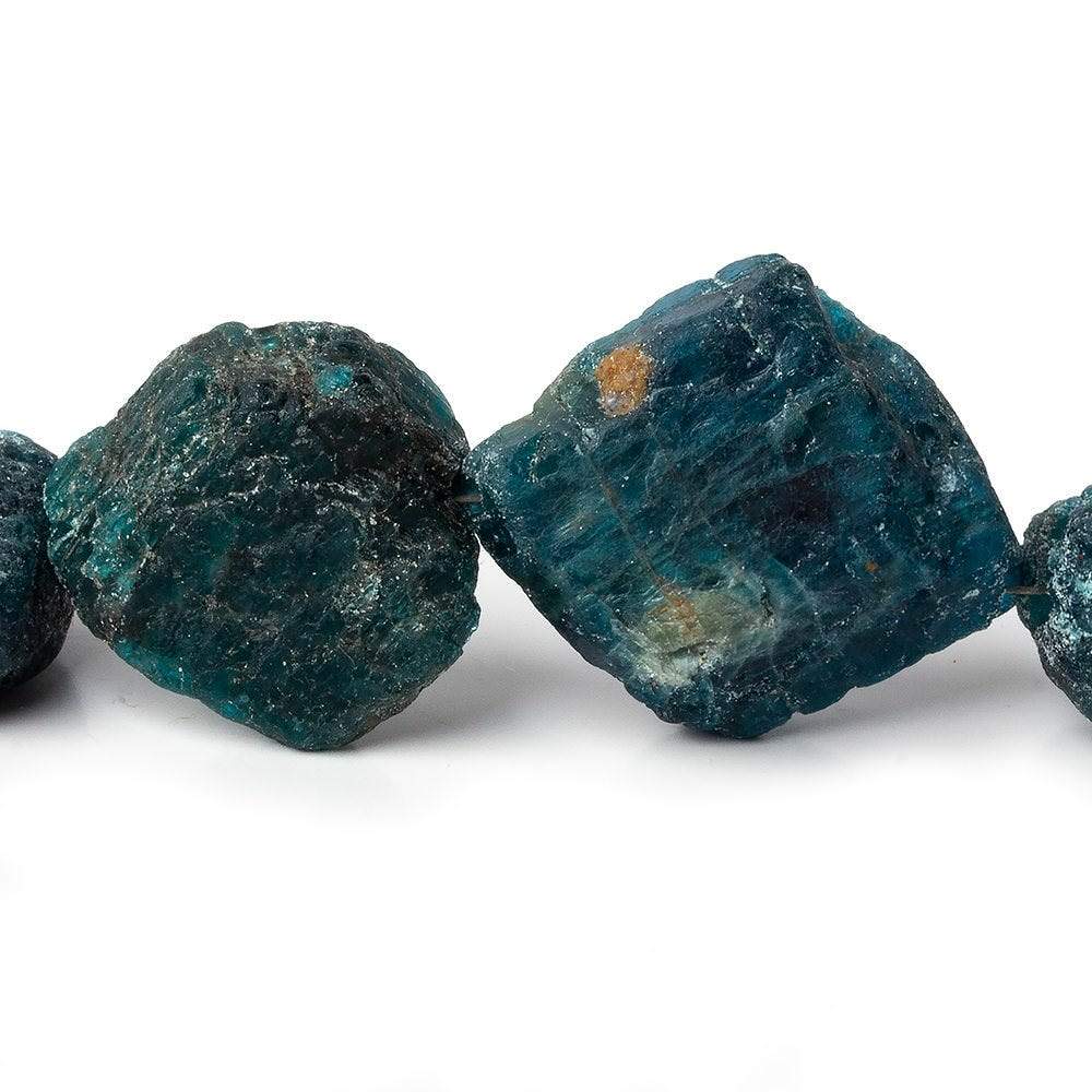 13.5x13-28x24mm Matte Neon Blue Apatite natural crystal nuggets 7.75 inch 9 beads - Beadsofcambay.com