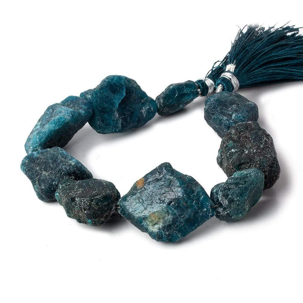 13.5x13-28x24mm Matte Neon Blue Apatite natural crystal nuggets 7.75 inch 9 beads - Beadsofcambay.com