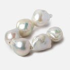 13.5x16.5-15.5x17.5mm White Ultra Baroque 2.5mm Large Hole Freshwater Pearls 4 inch 6 pieces A - Beadsofcambay.com