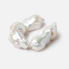 13.5x19-13.5x22mm White Ultra Baroque 2.5mm Large Hole Freshwater Pearls 4 inch 5 pieces A - Beadsofcambay.com