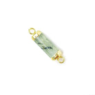 13.5x5mm Gold Leafed Prehnite faceted barrel tube Connector 1 piece - Beadsofcambay.com