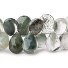 13.5x9.5-16x11mm Moss Quartz Faceted Pear Beads 7 inch 39 pieces - Beadsofcambay.com