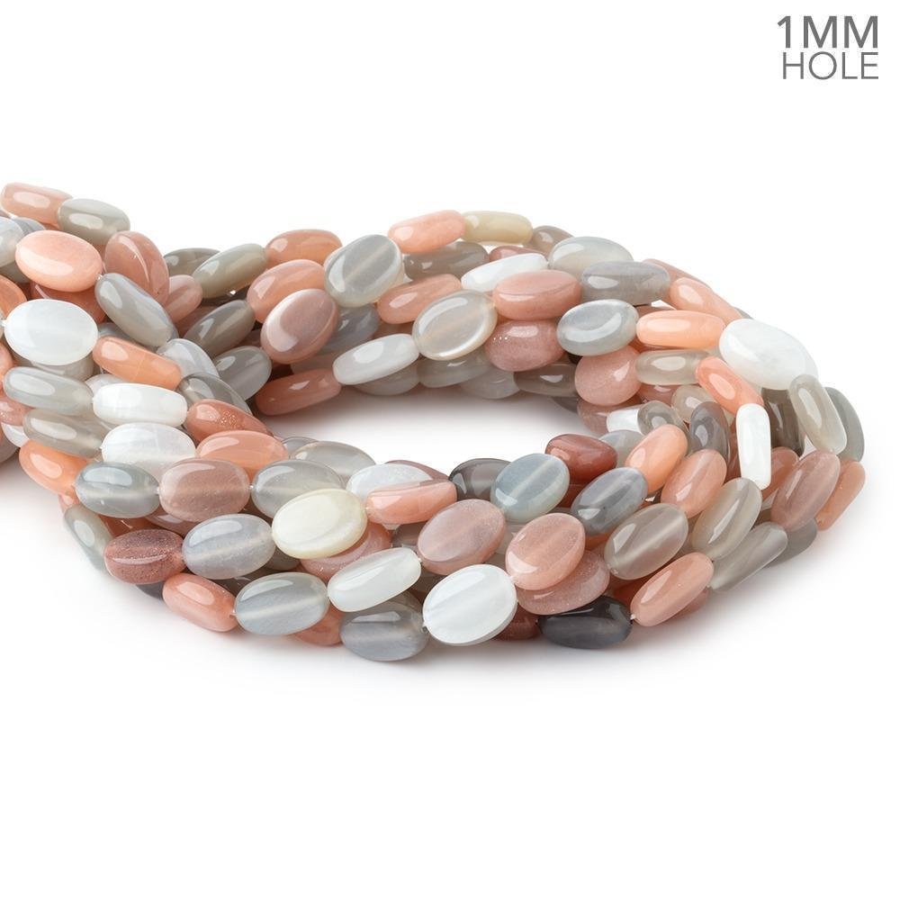 13.5x9.5mm Multi Color Moonstone Plain Oval Beads 16 inch 30 pieces A - Beadsofcambay.com