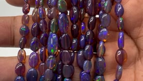 Beadsofcambay 4x3-10x8mm Purple Ethiopian Opal Plain Oval Beads 18 inch 75 pieces View 1