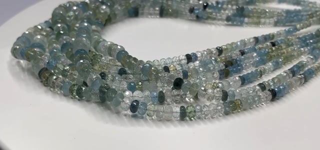 Beadsofcambay 3.5-7.5mm Multi Beryl faceted rondelle beads 18 inch 151 pieces