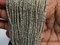 1.8mm Translucent Grey Australian Opal micro faceted rondelle beads 12.5 inch 220 pieces View 1