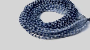 Beadsofcambay 2.5-3mm White & Blue Sapphire Faceted Rondelle Beads 18 inch 233 pieces Thumbnail