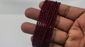 Beadsofcambay 1.5-3mm Natural Ruby Plain Rondelle Beads 17 inch 350 pieces AAA