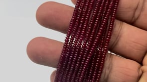 1.5-3mm Natural Ruby Plain Rondelle Beads 16 inch 325 pieces AAA view 3
