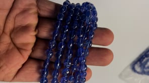 Beadsofcambay Tanzanite straight drilled plain ovals 6x5mm - 10x9mm 55 beads 18 inch