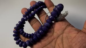 Beadsofcambay 7-18.8mm Deep Purple Charoite faceted rondelle beads 19 inches 65 beads AAA Thumbnail