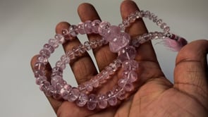 Beadsofcambay 6-21mm Morganite unfaceted rondelle beads 19 inches 79 pieces AAA Thumbnail
