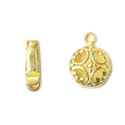 13mm 22kt Gold plated Box Clasp Filigree Design 1 piece - Beadsofcambay.com