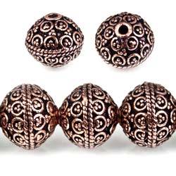 13mm Antiqued Copper Large Moroccan Round *DISCONTINUED* - Beadsofcambay.com