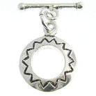 13mm Antiqued Sterling Silver Toggle Round 1 Finding - Beadsofcambay.com