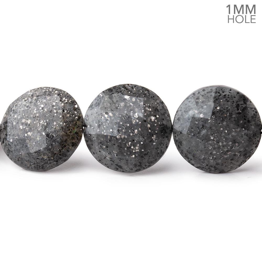 13mm Celestial Quartz Faceted Coin Beads 8 inch 16 pieces 1mm Large Hole - Beadsofcambay.com