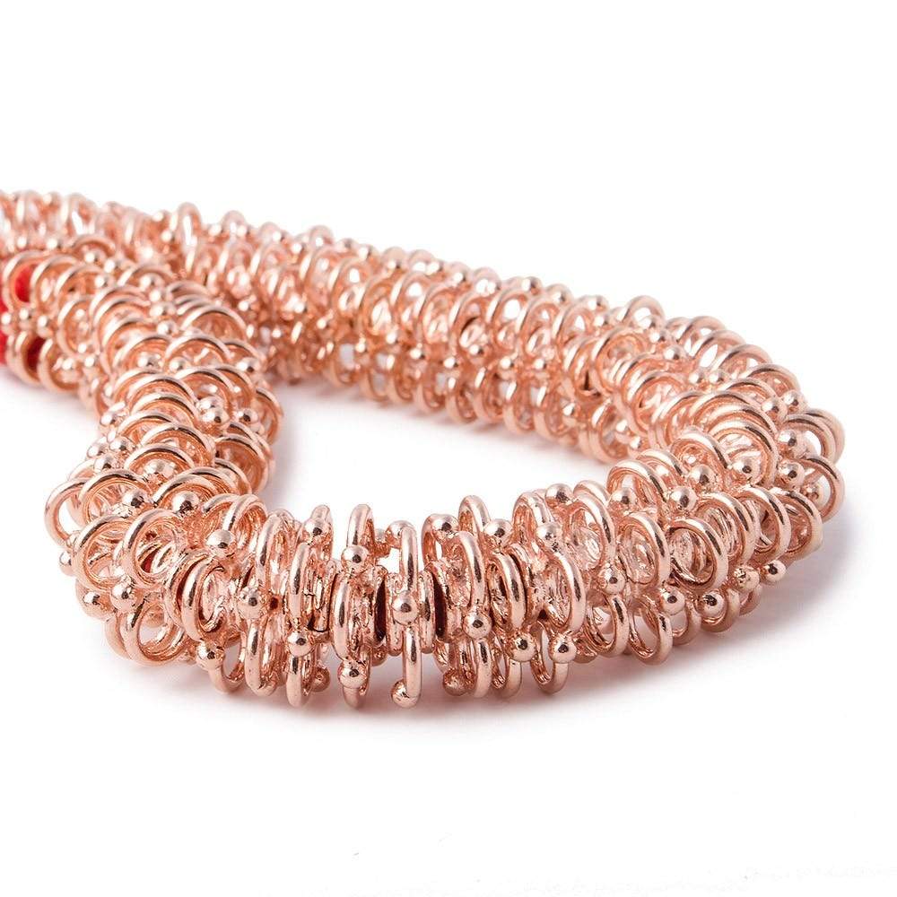 13mm Rose Gold Quatrefoil 3mm ID Connector Bead Strand 8 inch 61 pieces - Beadsofcambay.com
