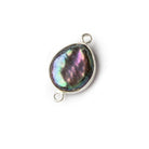 13mm Silver .925 Bezel Peacock Coin Pearl Connector 1 piece - Beadsofcambay.com
