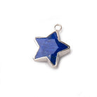 13mm Silver Leafed Lapis Lazuli Faceted Star Focal Pendant 1 piece - Beadsofcambay.com