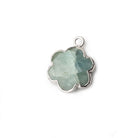 13mm Silver Leafed Milky Aquamarine Faceted Quatrafoil Focal Bead Pendant sold as 1 piece - Beadsofcambay.com