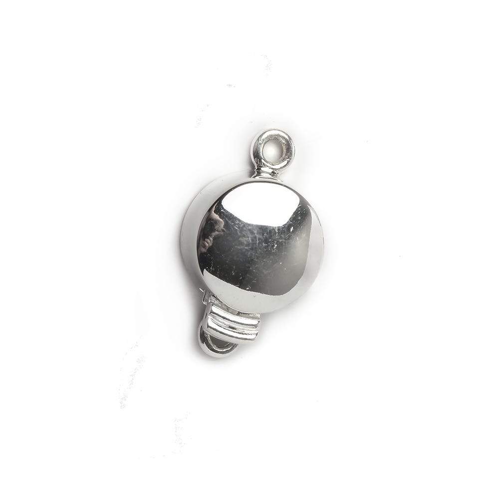 13mm Sterling Silver Box Clasp Plain Coin Design 1 piece - Beadsofcambay.com