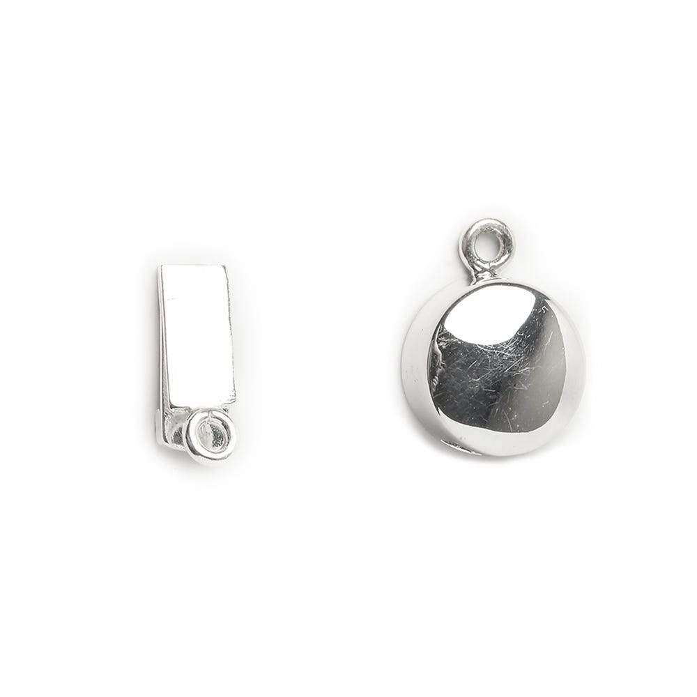 13mm Sterling Silver Box Clasp Plain Coin Design 1 piece - Beadsofcambay.com