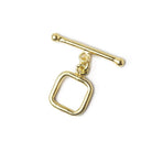 10mm Vermeil Toggle Rounded Square Design 1 piece - Beadsofcambay.com