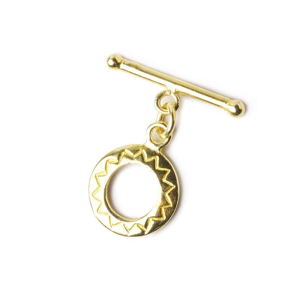 13mm Vermeil Toggle Round 1 piece - Beadsofcambay.com