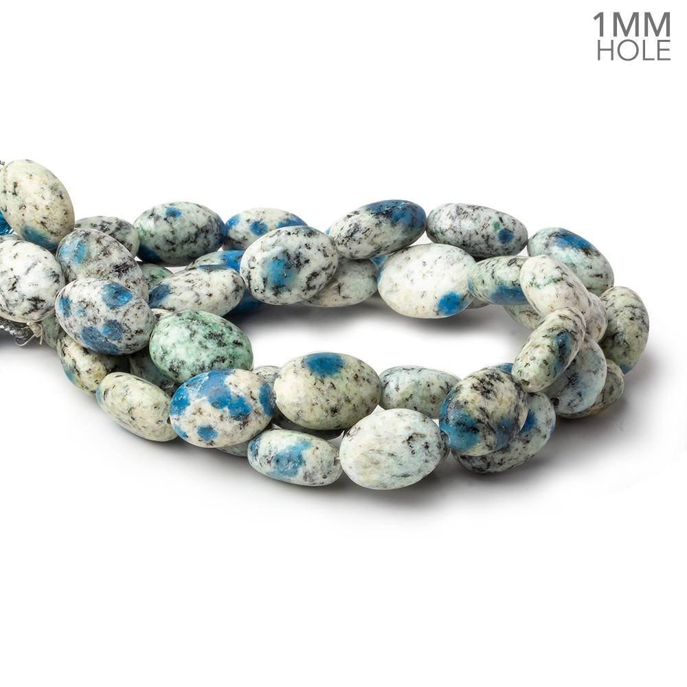 13x10-14x10mm K2 Azurite Granite "K2 Jasper" plain rondelles 8 inch 15 beads 1mm hole - Beadsofcambay.com