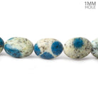 13x10-14x10mm K2 Azurite Granite "K2 Jasper" plain rondelles 8 inch 15 beads 1mm hole - Beadsofcambay.com