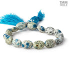 13x10-14x10mm K2 Azurite Granite "K2 Jasper" plain rondelles 8 inch 15 beads 1mm hole - Beadsofcambay.com