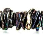 13x10-14x11mm Peacock Center Drilled Keshi Freshwater Pearls 17 inch 101 pcs - Beadsofcambay.com