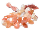 13x10-16x11mm Mango Orange Moonstone pear briolette 7.75 in. 46 Beads - Beadsofcambay.com