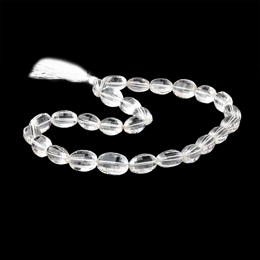 13x10-17x12mm Crystal Quartz Checkerboard Faceted Oval Beads 16 inch 27 pieces AA - Beadsofcambay.com
