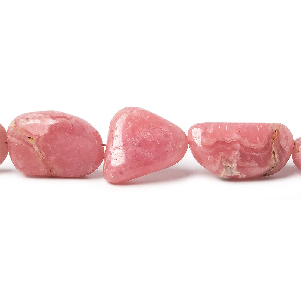 13x10-17x12mm Rhodochrosite plain nugget beads 8 inch 12 pieces - Beadsofcambay.com