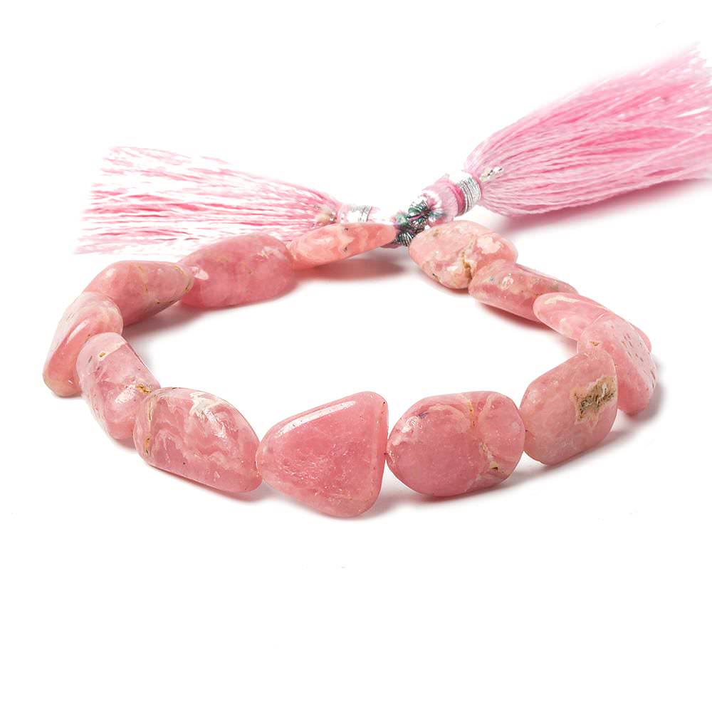 13x10-17x12mm Rhodochrosite plain nugget beads 8 inch 12 pieces - Beadsofcambay.com
