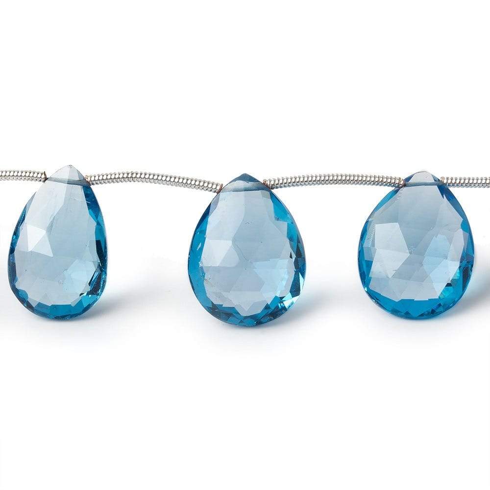 13x10-17x13mm Swiss Blue Topaz Faceted Pear Beads 8 inch 9 pieces AAA - Beadsofcambay.com