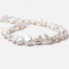 13x10-17x14mm Off White Keshi Side Drilled Freshwater Pearls 16 inch 31 pieces - Beadsofcambay.com