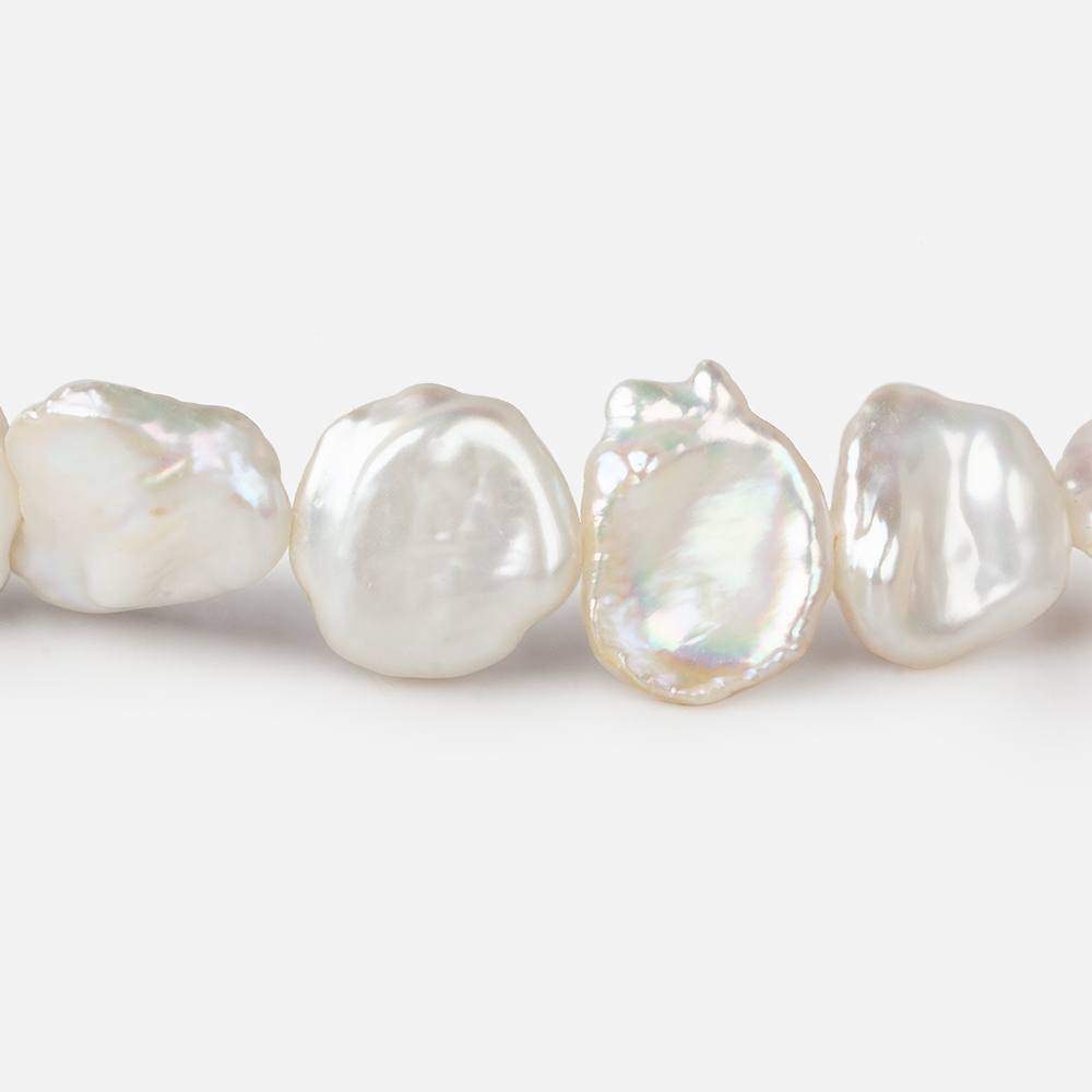 13x10-17x14mm Off White Keshi Side Drilled Freshwater Pearls 16 inch 31 pieces - Beadsofcambay.com