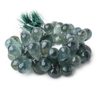 13x10-19x11mm Moss Aquamarine Faceted Tear Drop Beads 7 inch 51 pieces - Beadsofcambay.com